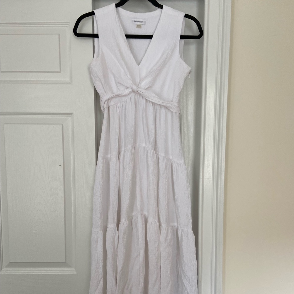 White Calvin Klein Midi Dress